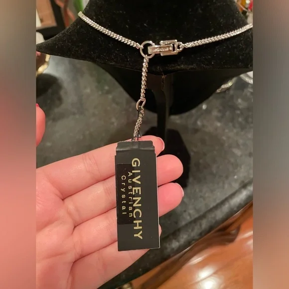 Givenchy Silver Mixed Crystal Statement Necklace - Picture 4 of 7